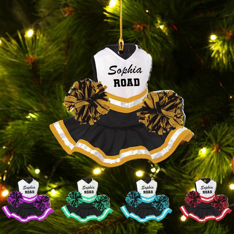 Custom Cheerleader Ornament, Personalized Cheerleading Pom pom Girl Christmas Ornaments, Blue Cheerleader Ornament,Customized Xmas Gift 2025