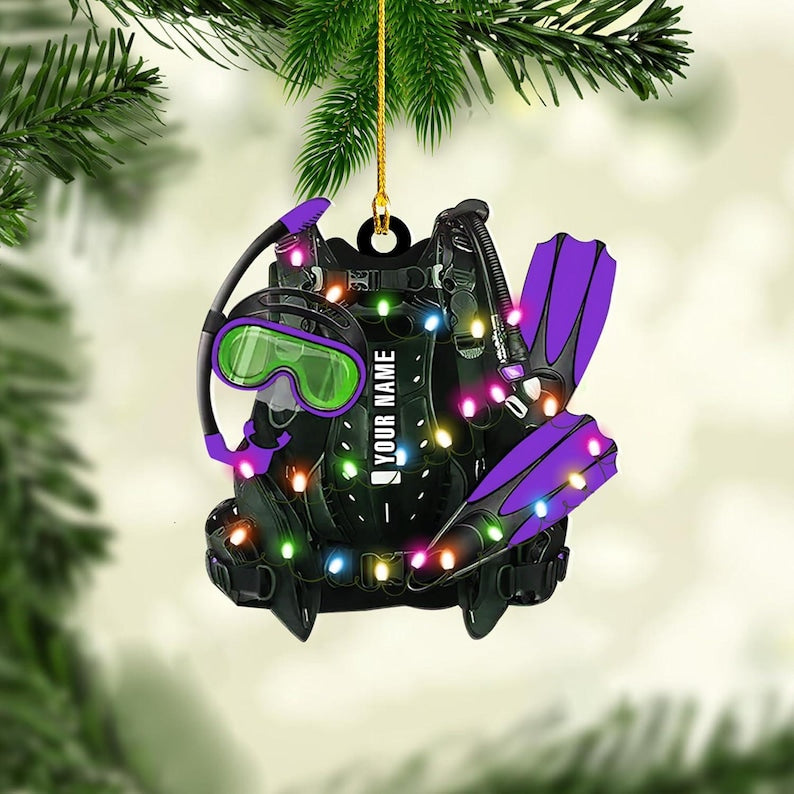 Personalized Scuba Diving Ornament, Scuba Diving Ornament,Christmas Ornament for Scuba Diver,Scuba Dive Gift,Custom Christmas Ornament Decor