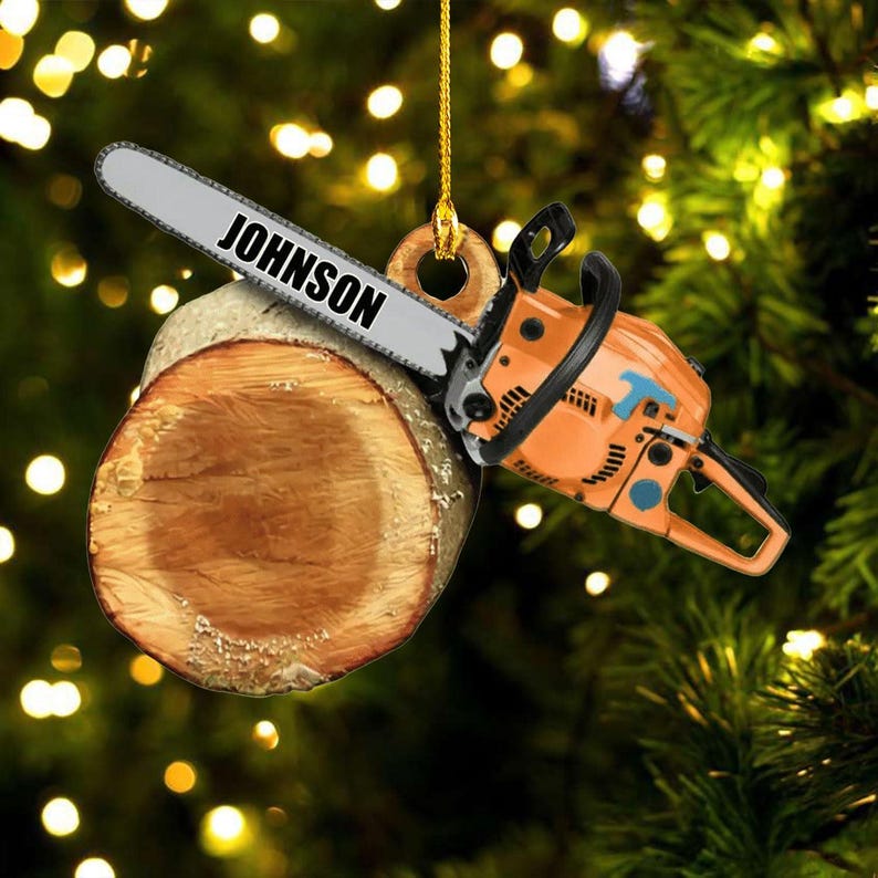 Personalized Arborist Christmas Ornament, Logger Hanging Ornament, Custom Acrylic Flat Ornament, Tree Cutter Decor, Gift For Tree Trimmer