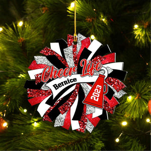 Custom Cheerleader Ornament, Personalized Cheerleading Pom pom Girl Christmas Ornaments, Blue Cheerleader Ornament,Customized Xmas Gift 2025