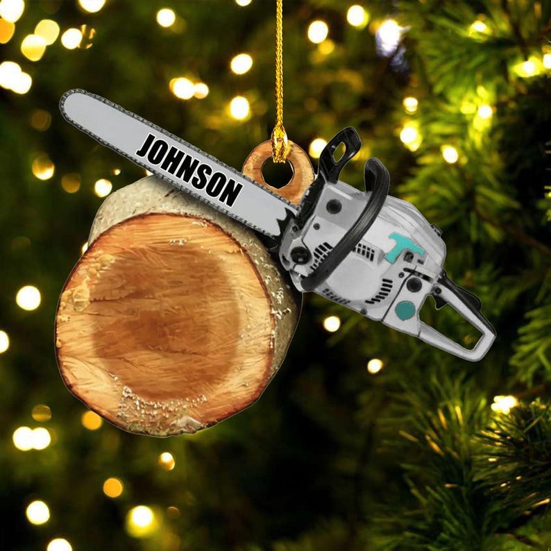Personalized Arborist Christmas Ornament, Logger Hanging Ornament, Custom Acrylic Flat Ornament, Tree Cutter Decor, Gift For Tree Trimmer