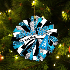 Custom Cheerleader Ornament, Personalized Cheerleading Pom pom Girl Christmas Ornaments, Blue Cheerleader Ornament,Customized Xmas Gift 2025