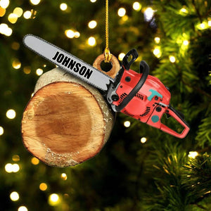 Personalized Arborist Christmas Ornament, Logger Hanging Ornament, Custom Acrylic Flat Ornament, Tree Cutter Decor, Gift For Tree Trimmer