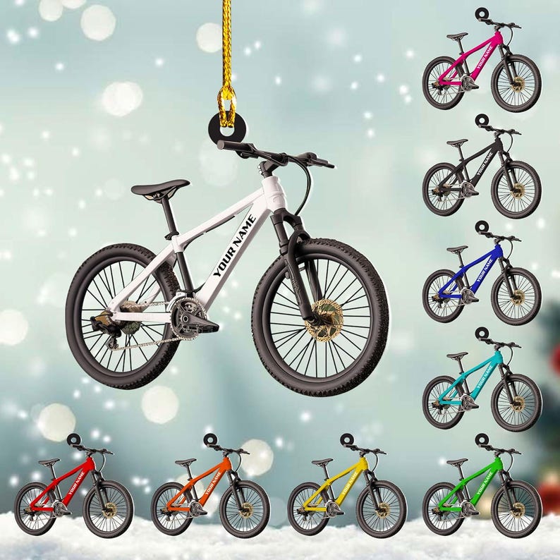 Personalized Bicycle Christmas Ornaments,Cycling Acrylic Ornament, Bicycle Gift,Christmas Gifts For Bicycle Rider,Bike Xmas Acrylic Ornament
