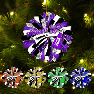 Custom Cheerleader Ornament, Personalized Cheerleading Pom pom Girl Christmas Ornaments, Blue Cheerleader Ornament,Customized Xmas Gift 2025