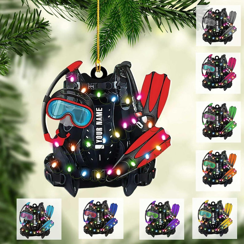 Personalized Scuba Diving Ornament, Scuba Diving Ornament,Christmas Ornament for Scuba Diver,Scuba Dive Gift,Custom Christmas Ornament Decor