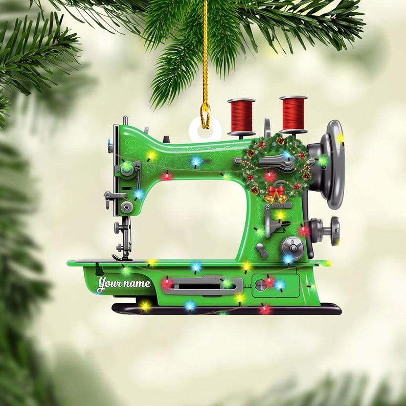 Personalized Sewing Machine Christmas Ornament 2025, Sewing Machine Keepsake, Gift For Sewing Lovers, Loved Sewing Box Ornament
