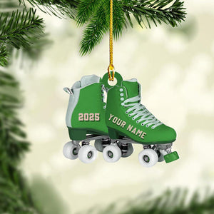 Personalized Roller Skate, Roller Derby Christmas Light Car Ornament, Love Roller Skate Christmas Ornament, Xmas Hanging Ornament 2d Flat