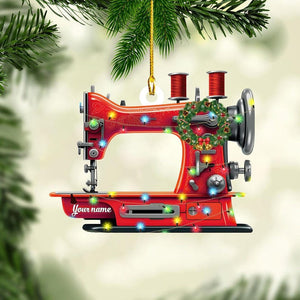 Personalized Sewing Machine Christmas Ornament 2025, Sewing Machine Keepsake, Gift For Sewing Lovers, Loved Sewing Box Ornament
