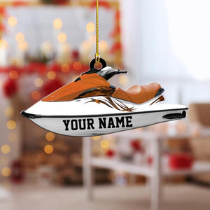 Custom Jet Boat Ski Christmas Ornament, Skiing Jet Boat Christmas Tree Ornament, Personal water craft Boat, Jet Boat Ski Ornament Decor