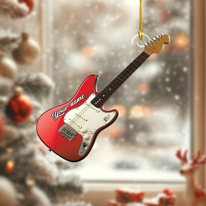 Custom Guitar Christmas Ornament 2025, Christmas Guitar Player Ornament, Gift for Guitar Players, Guitar Player Gift, Gift For Guitar Lovers