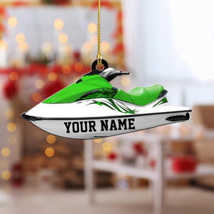 Custom Jet Boat Ski Christmas Ornament, Skiing Jet Boat Christmas Tree Ornament, Personal water craft Boat, Jet Boat Ski Ornament Decor