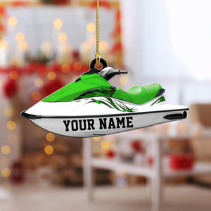Custom Jet Boat Ski Christmas Ornament, Skiing Jet Boat Christmas Tree Ornament, Personal water craft Boat, Jet Boat Ski Ornament Decor
