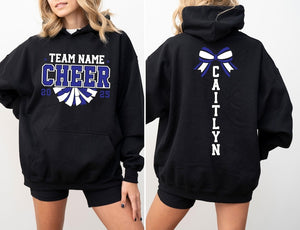 Custom Cheer Team Name Sweatshirt, Personalized Cheerleader Gift, Cheer Mom with Name Sweater, Cheer Competition Outfit, Mascot Sweatshirt