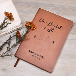 Our Bucket List Personalized Couple Travel Journal Custom Notebook Customized Adventure Memory Notebook Wedding Engagement Anniversary Gift