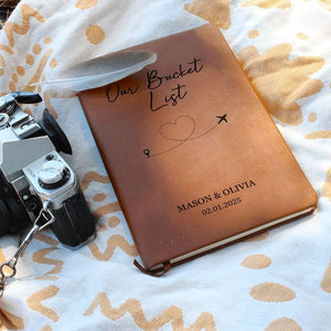 Our Bucket List Personalized Couple Travel Journal Custom Notebook Customized Adventure Memory Notebook Wedding Engagement Anniversary Gift