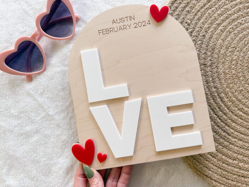 Valentine's Day Handprint Love Board, Kids Handprint Sign, Baby Valentine's Day Craft, Baby's First Valentine's Day Valentine from baby