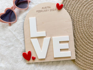 Valentine's Day Handprint Love Board, Kids Handprint Sign, Baby Valentine's Day Craft, Baby's First Valentine's Day Valentine from baby