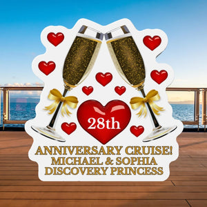 Personalized Anniversary Cruise Door Magnet, Anniversary Magnets, Cruise Magnets, Anniversary Gifts, Cruise Door Decor, Cruise Decorations