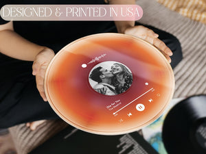 Custom Couple Vinyl Record with Photo, Personalized Song Plaque, Anniversary Decor, Music Wall Art for Home Decor, Music Disc, Wedding Gift