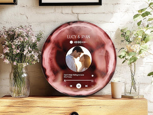 Custom Couple Vinyl Record with Photo, Personalized Song Plaque, Anniversary Decor, Music Wall Art for Home Decor, Music Disc, Wedding Gift