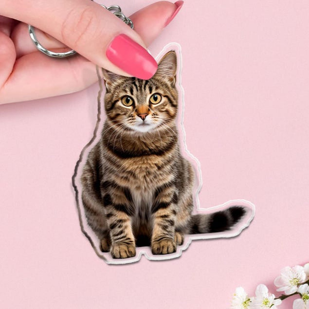 Personalized Photo Keychain, Dog Dad Gift, Custom Acrylic Charm, Dog Keychain, Pet Photo, Logo Printing Keychain, Family Photo Keychain