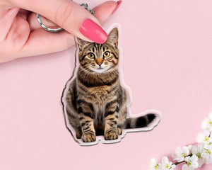 Personalized Photo Keychain, Dog Dad Gift, Custom Acrylic Charm, Dog Keychain, Pet Photo, Logo Printing Keychain, Family Photo Keychain