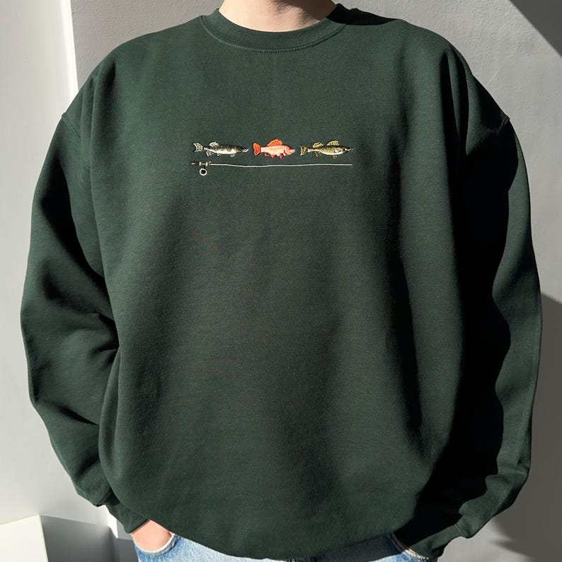 Vintage fishing sweatshirt crewneck, Fishing shirt, Fisherman sweater, Fishing gifts, Outdoor Outfitters, Fishing embroidered sweatshirt