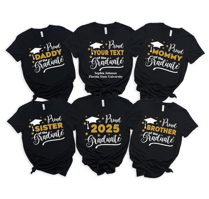 Custom Proud Graduate Tshirt, Proud Of The Graduate Shirt, Proud Dad Mom Brother Sister of a 2025 Graduate Shirt, Custom Graduation Shirt