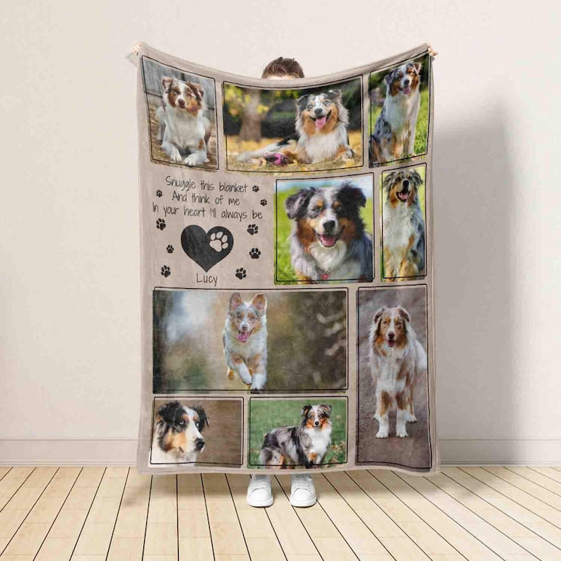 Personalized Dog Photo Blanket, Custom Dog Memorial Gift, Pet Sympathy Gift, Memorial Keepsake Gift, Loss Of Dog Gift, Gift For Dog Lovers