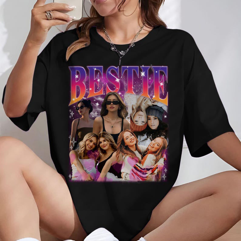 Custom Bestie Bootleg Shirt, Best Friend Bootleg Rap Tee, BFF Birthday Gift Ideas Personalized Your Own Bootleg Idea Shirt, Birthday Gift for Bestie