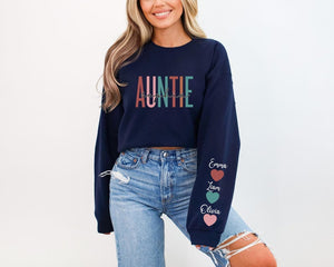 Custom Auntie Sweatshirt, Personalized Aunt Shirt With Niece and Nephew Names, Blessed Aunty Hoodie, Customized Gift For New Aunt, Moms Day