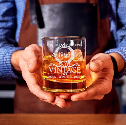 60th Birthday Gift - Aged To Perfection Limited Edition - 60th Whiskey Glass - For Anniversary - Birthday Funny Gift - Best Gift For Him,Her