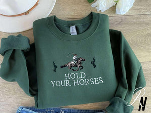 Embroidered Western Hoodie: Hold Your Horses Rodeo Cowgirl Sweatshirt il_794xN.6541680349_37g7.jpg