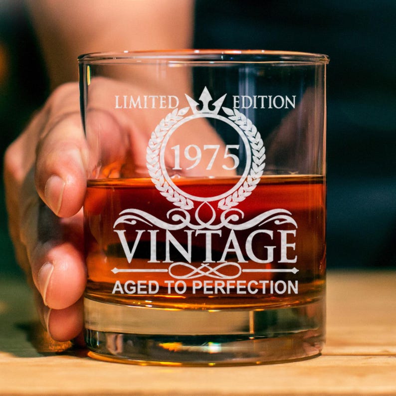 50th Birthday Gift - Aged To Perfection Limited Edition - 50th Whiskey Glass - For Anniversary - Birthday Funny Gift - Best Gift For Him,Her
