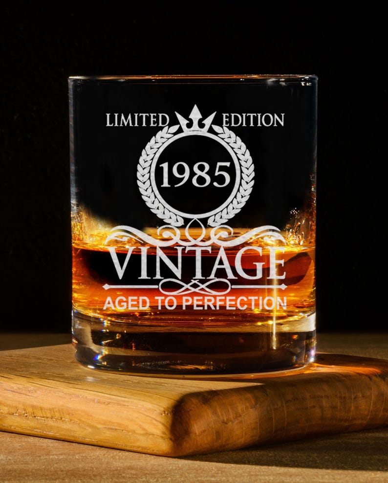 40th Birthday Gift - Age To Perfection Limited Edition - 40th Whiskey Glass - For Anniversary - Birthday Funny Gift - Best Gift For Him, Her