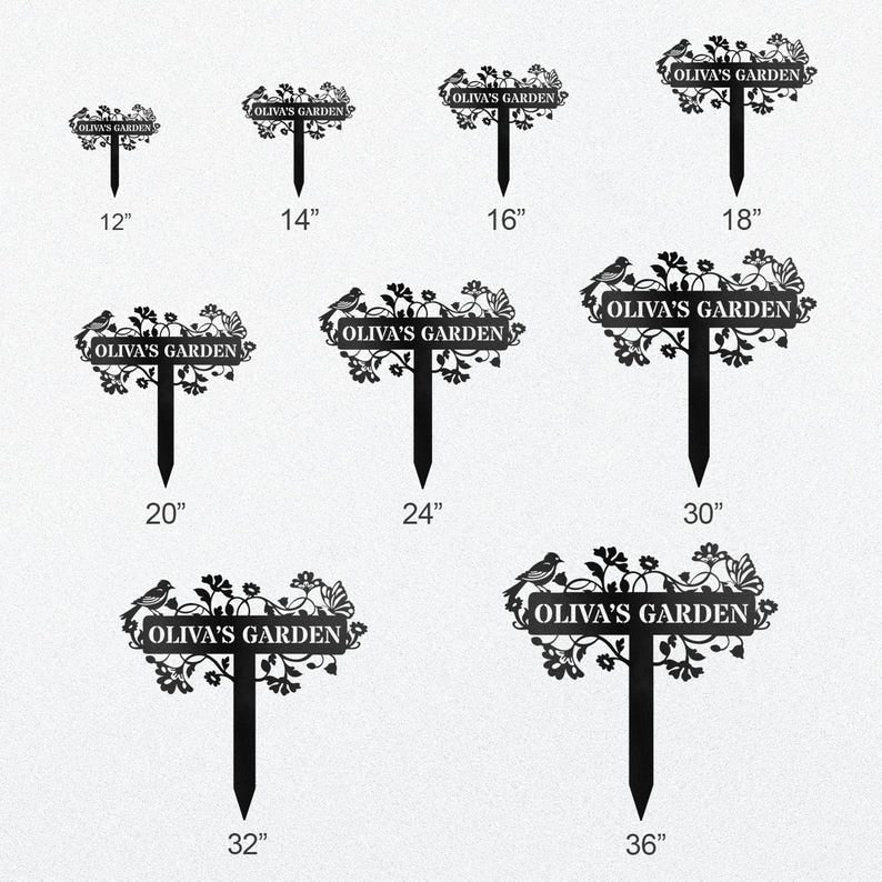 Custom Metal Garden Decor, Bird with Flower Garden Sign, Flower Design, Personalized Garden Sign, Custom Garden Name Sign, Home Gift