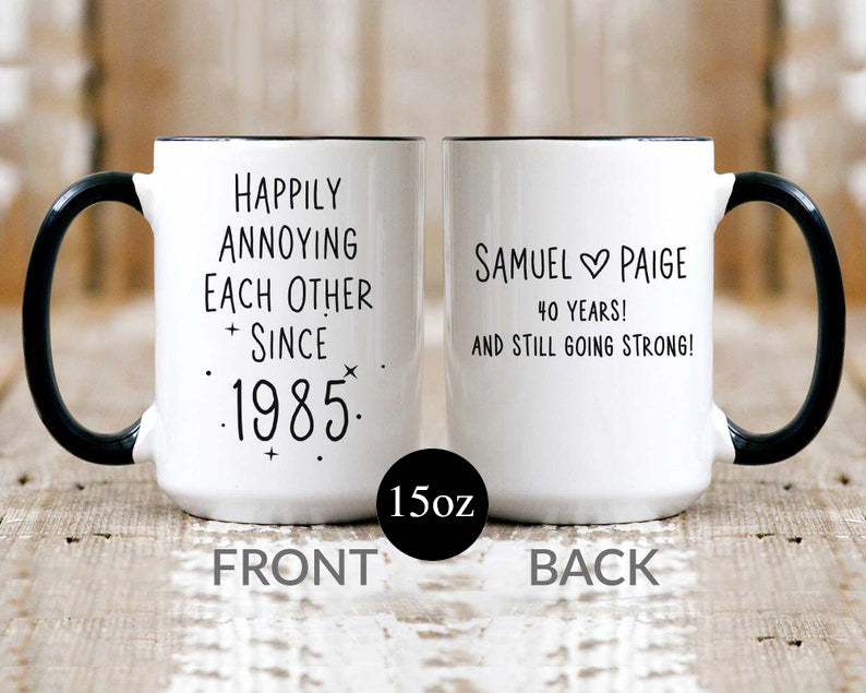 50th Anniversary Mug, 50 Year Wedding Anniversary Gift For Wife Husband, Happy 50 Yr Golden Mom Dad Parents Personalized Couple Coffee Cup