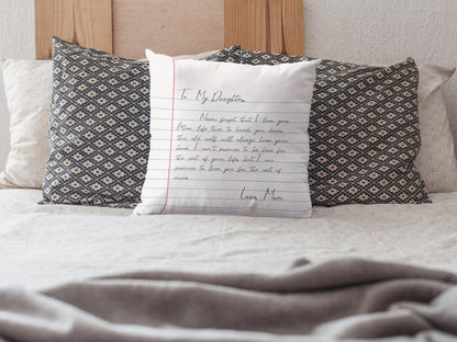 To My Daughter Inspirational Pillow - A Heartfelt Message from Mom to Daughter, Perfect Gift for Birthdays, Holidays, or Just Because