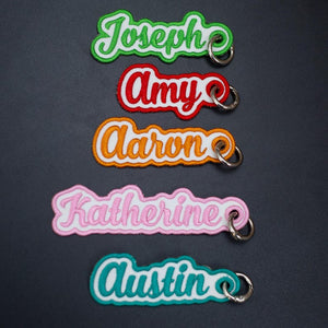 Personalized Name Embroidered Keychain, Personalized Keychain, Embroidered Name Keychain, Backpack Tag, Name Tag Keychain, Custom Name Tag