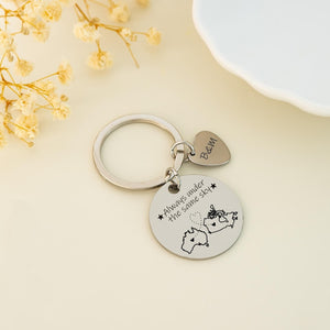 Custom Two Map Keychain,Always Under The Same Sky,Long Distance Relationship Gift,Going Away Gift,Couple Graduation Gift,Gift for Friend