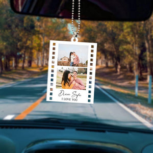 Personalized Photo Car Ornament, Drive Safe Keepsake Gift