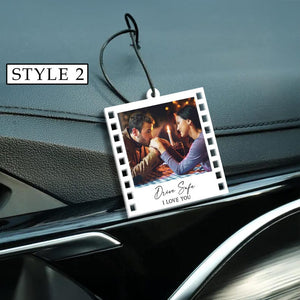 Personalized Photo Car Ornament, Drive Safe Keepsake Gift