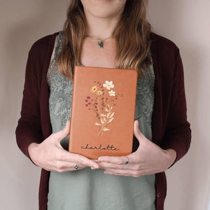 Wildflower Personalized Journal Custom Notebook For Women Personalized Gift For Her Floral Gratitude Journal Bridesmaid Gift For Mom