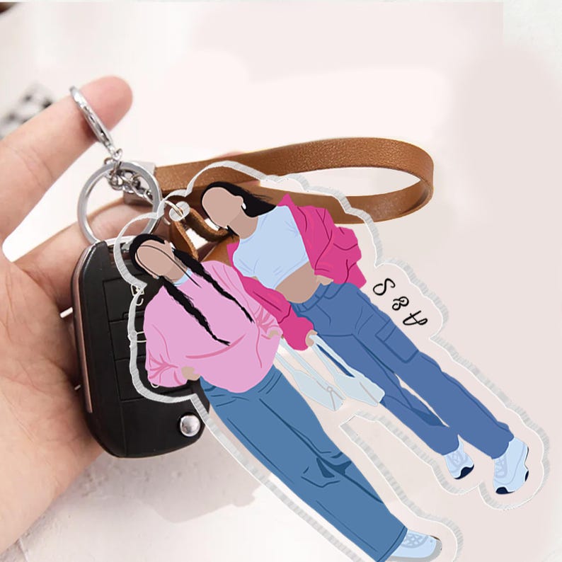 Personalized Besties Photo Keychain, Custom Photo Keychain, Gift For Besties, Soul Sister Gift, Valentine Keychain, Gift For Best Friends