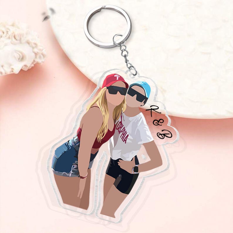 Personalized Besties Photo Keychain, Custom Photo Keychain, Gift For Besties, Soul Sister Gift, Valentine Keychain, Gift For Best Friends