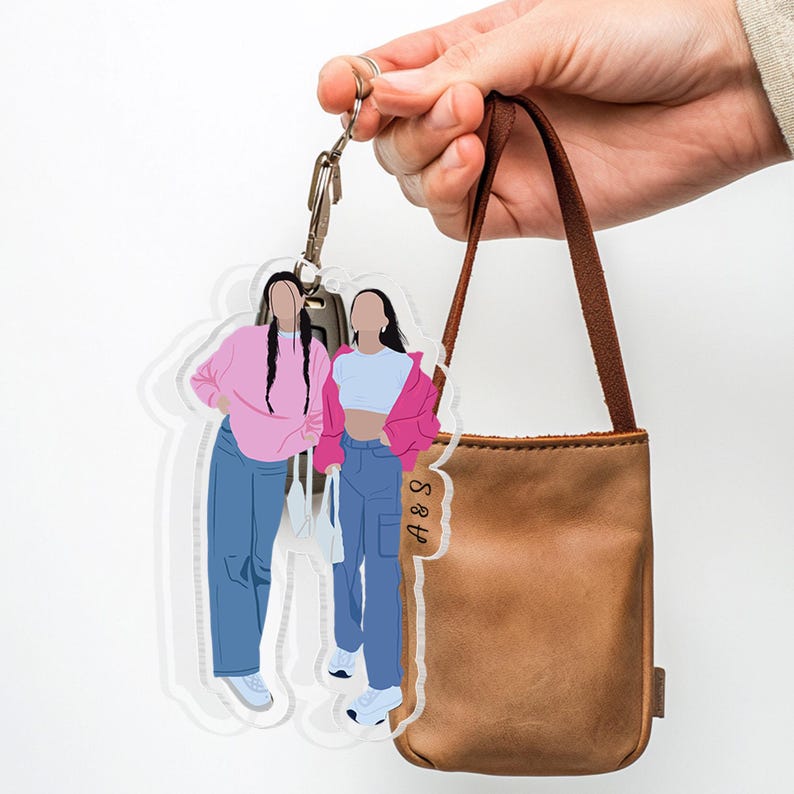 Personalized Besties Photo Keychain, Custom Photo Keychain, Gift For Besties, Soul Sister Gift, Valentine Keychain, Gift For Best Friends