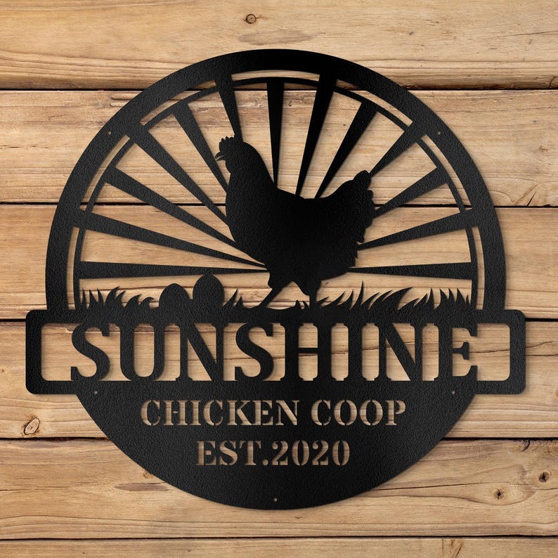 Custom Chicken Sign, Personalized Chicken Farm Sign, Metal Farm Sign, Custom Metal Chicken Coop Sign, Personalized Metal Chicken Art