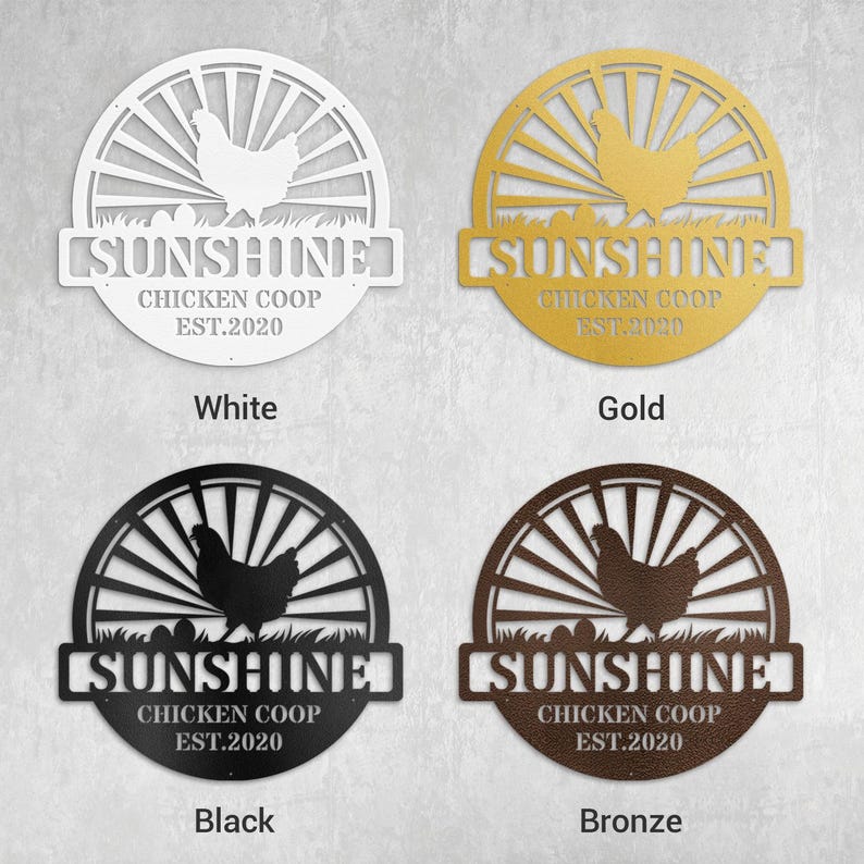 Custom Chicken Sign, Personalized Chicken Farm Sign, Metal Farm Sign, Custom Metal Chicken Coop Sign, Personalized Metal Chicken Art