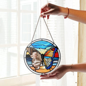 Memorial Butterflies Glass Art Suncatcher, Butterfly Lovers Gift, Butterfly Window Hangings, Flower Suncatcher, Wall Hanging Ornament, Home